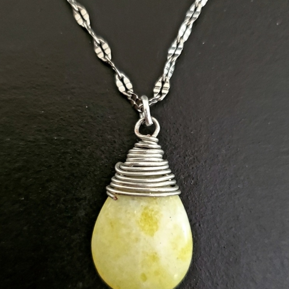 Handmade Wire Wrapped Citrine Peridot Necklace, gift for all